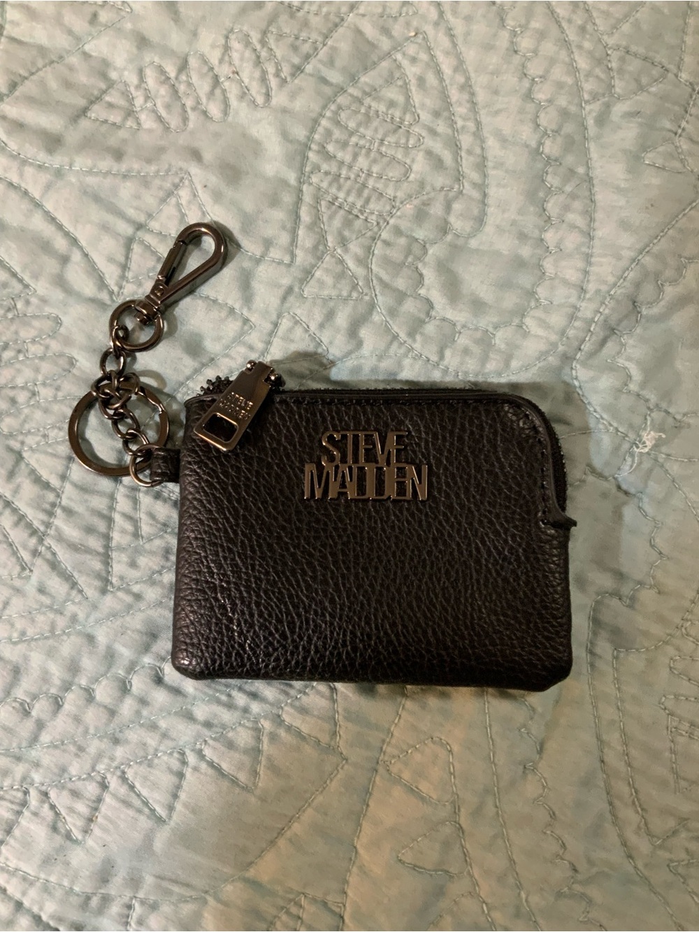 Steve Madden Black Logo-Print Coin Pouch